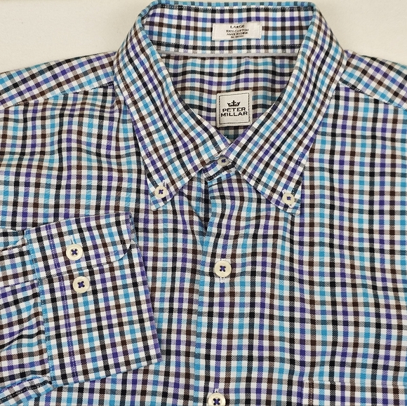 Peter Millar Other - Peter Millar Crown Sport Gingham Check Long‎ Sleeve Button Down Shirt
